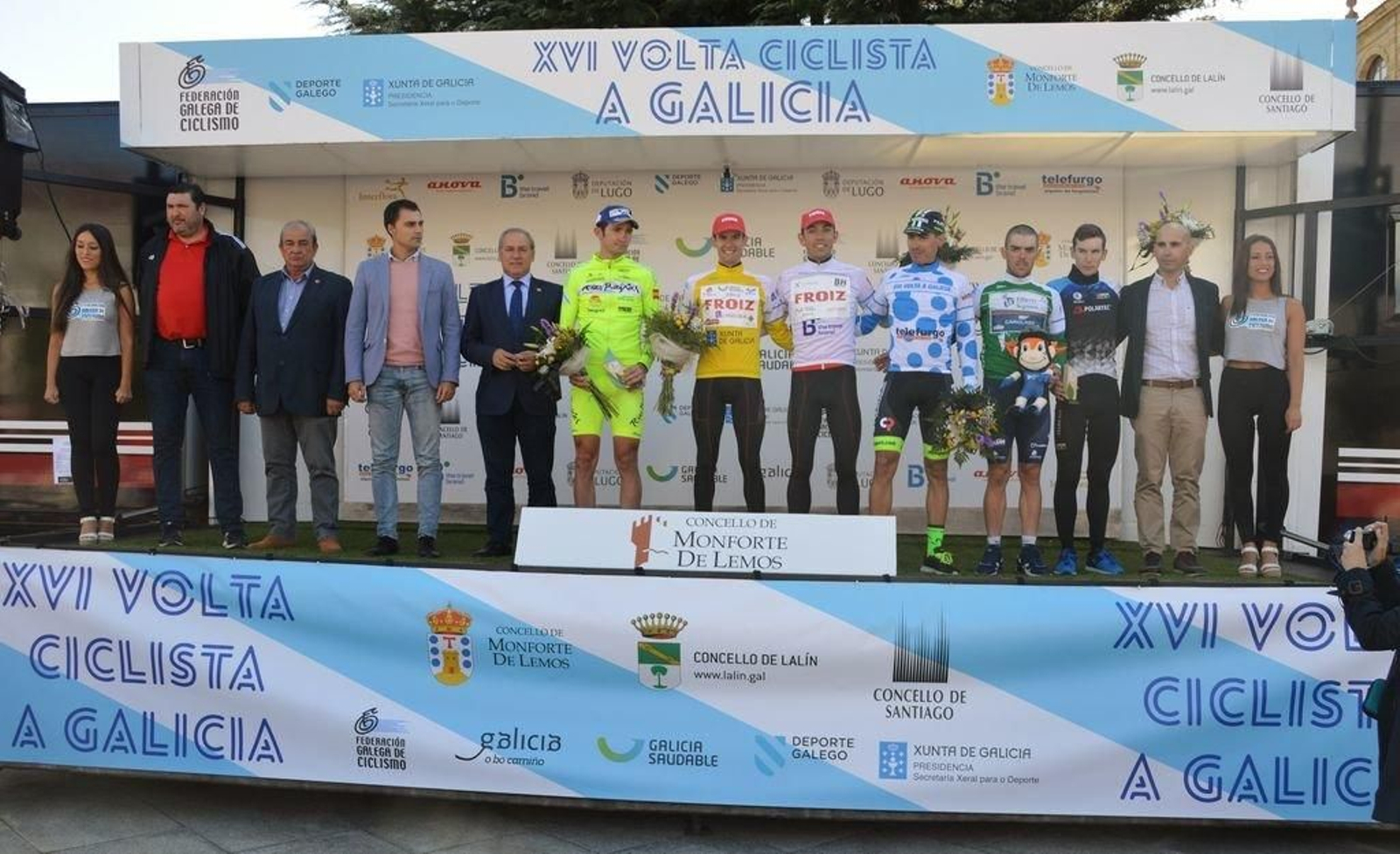 Podio en la etapa de ayer con inicio y final en Monforte.