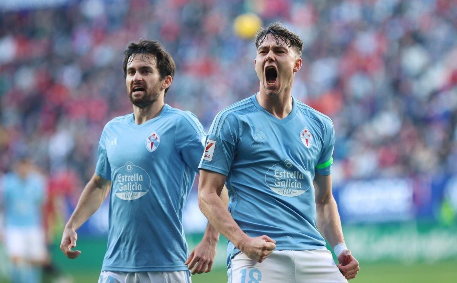 Luca de la Torre y Jorgen Strand Larsen marcaron los dos primeros goles celestes. Douvikas sentenció.