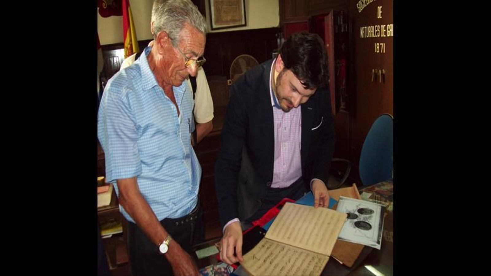 Alfredo Gómez, (Q.E.P.D), con el secretario xeral da Emigración, Antonio Rodríguez Miranda