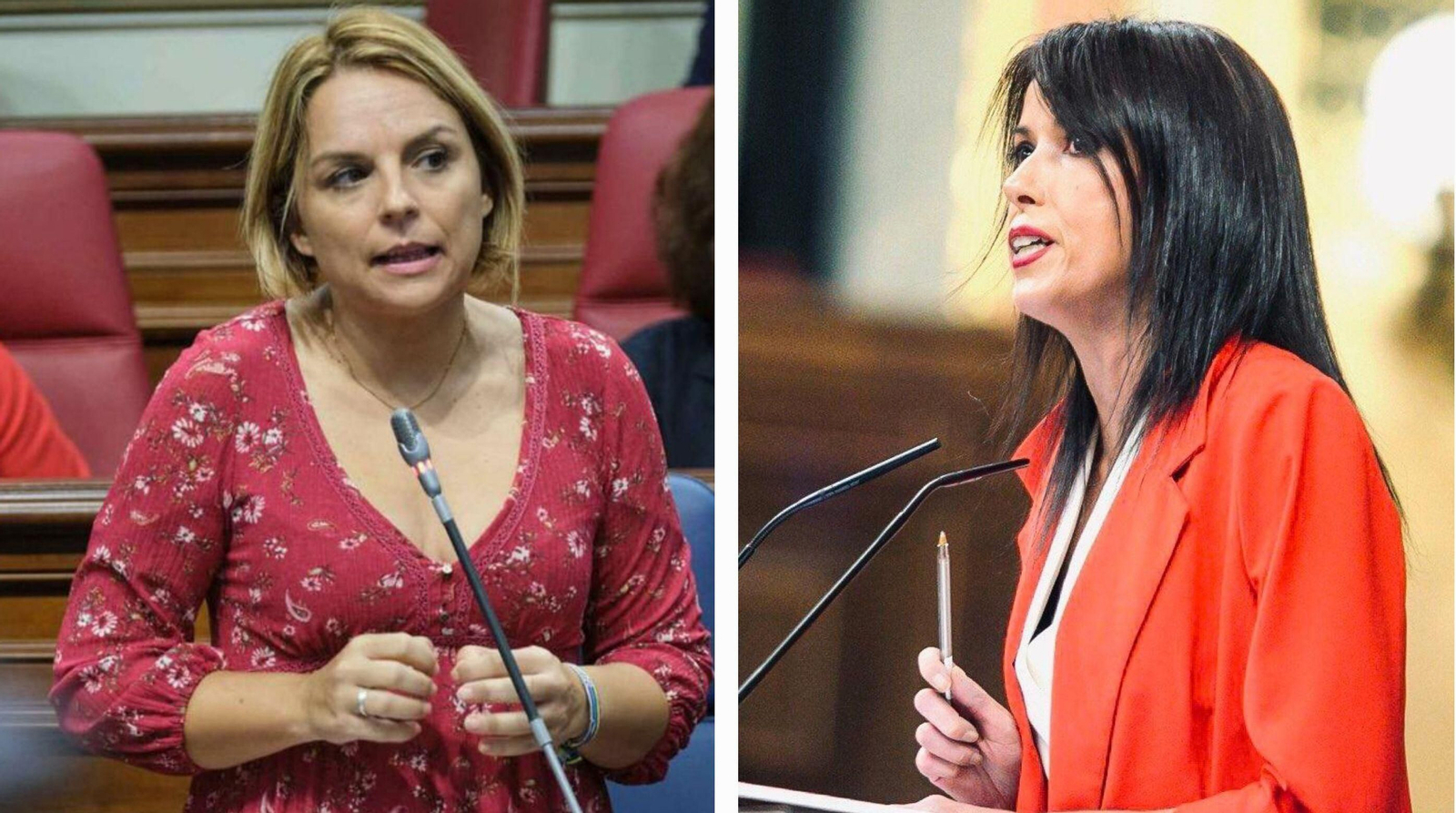 Las diputadas de Podemos en el Congreso Martina Velarde y Noemí Santana.