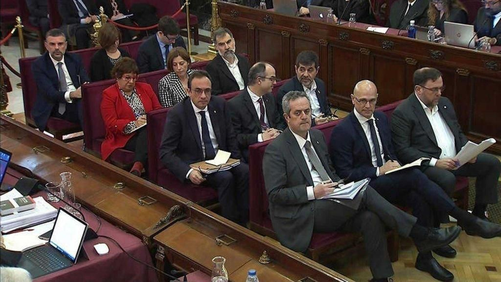 Procesados por el golpe independentista, durante el juicio en la Audiencia Nacional.
