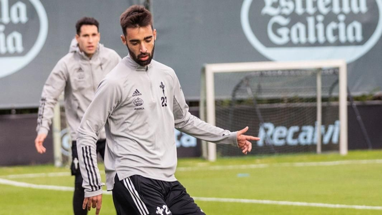 Brais, entrenando ayer.