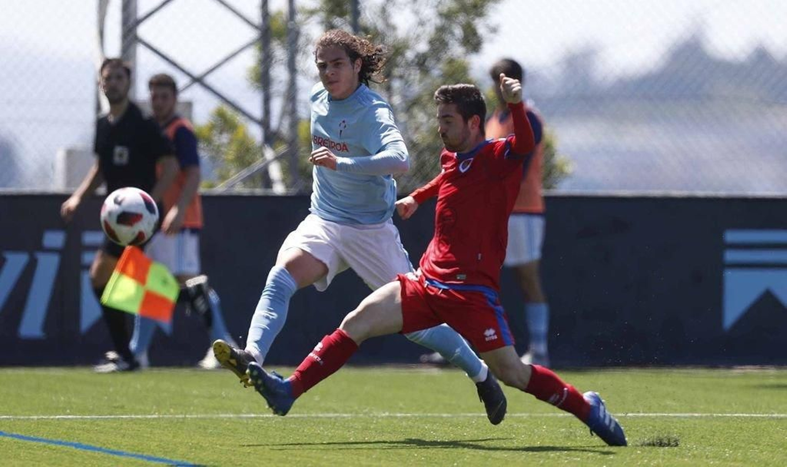 El Celta B venció al Numancia 1-0 en el partido de ida, en A Madroa.