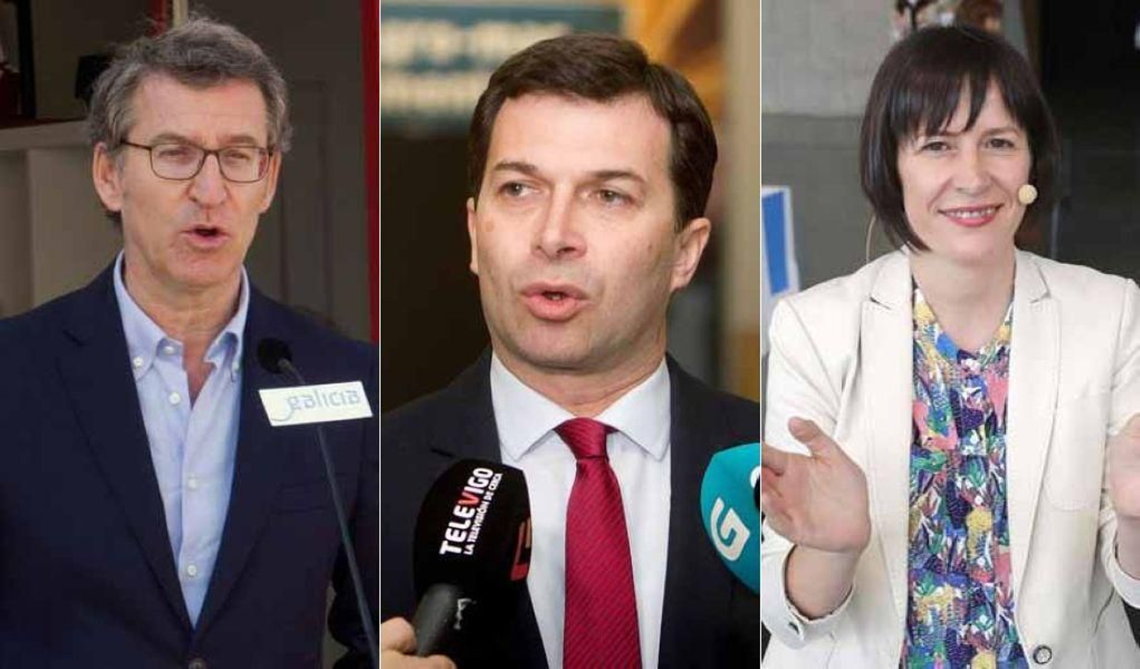 Alberto Núñez Feijóo, Gonzalo Caballero y Ana Pontón