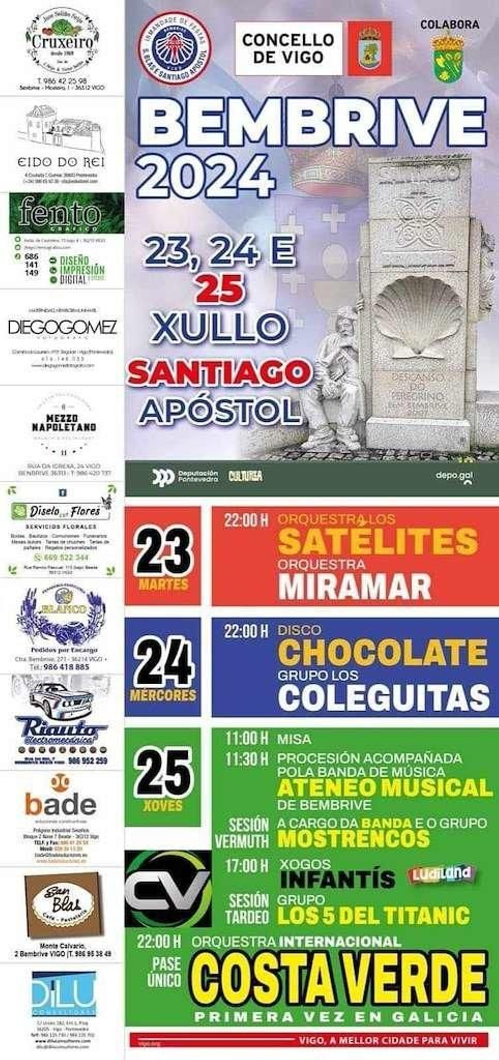Cartel de las fiestas de Santiago Apóstol en Bembrive.