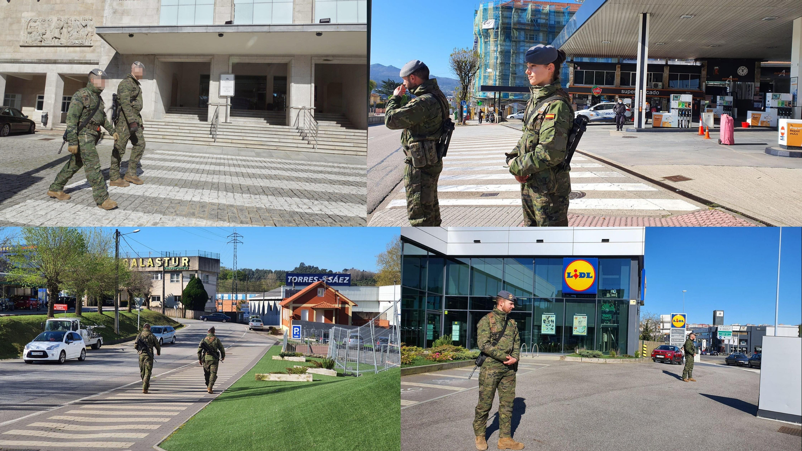 Efectivos de la Brilat, del Ejército de Tierra, en Vigo esta mañana // Vicente/ JV Landín