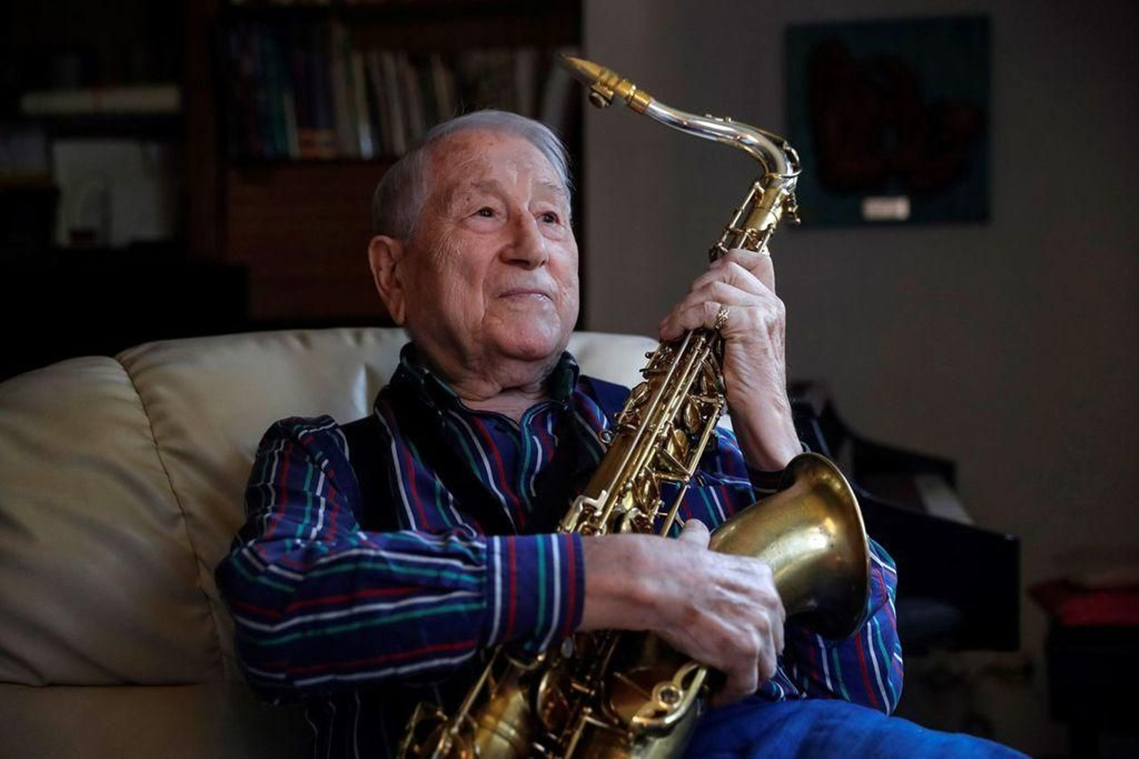 Pedro Iturralde, con su saxo.