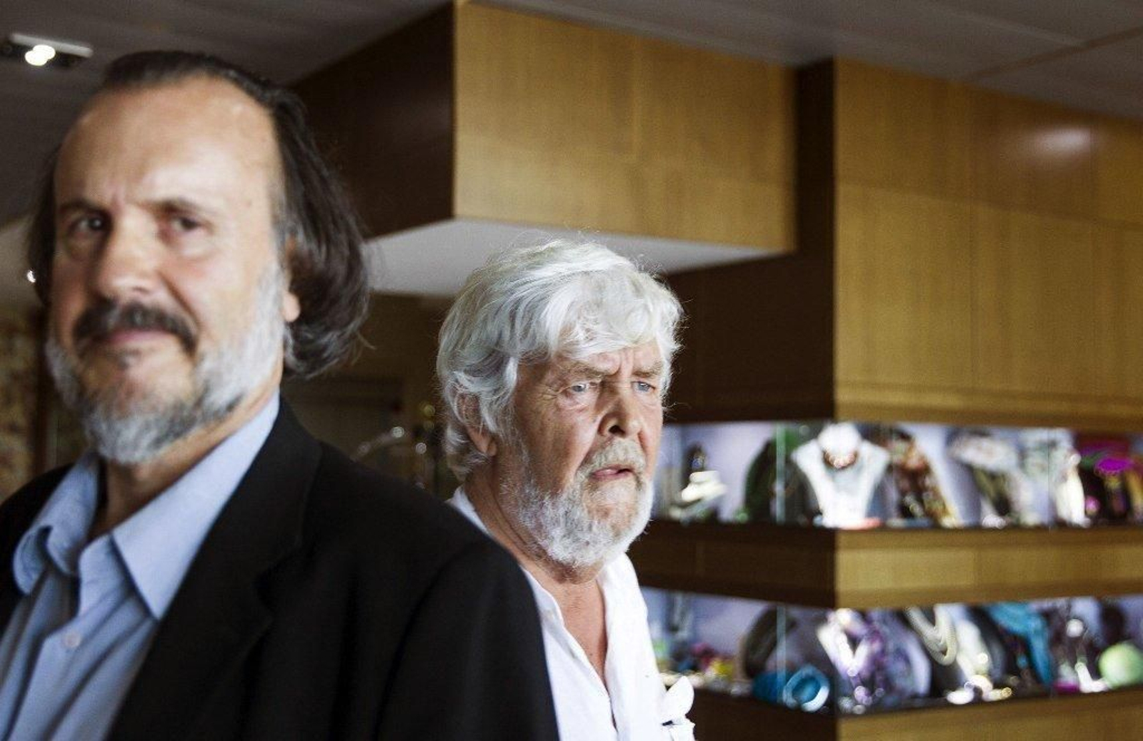 Fernán Bello y Beiras, durante el encuentro en Santiago.