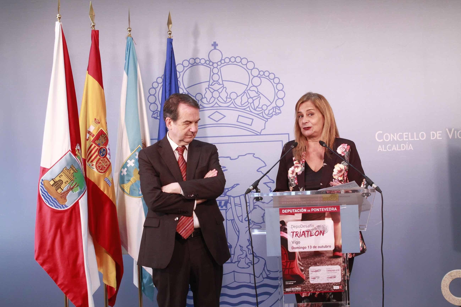 Carmela Silva y Abel Caballero presentaron la prueba.