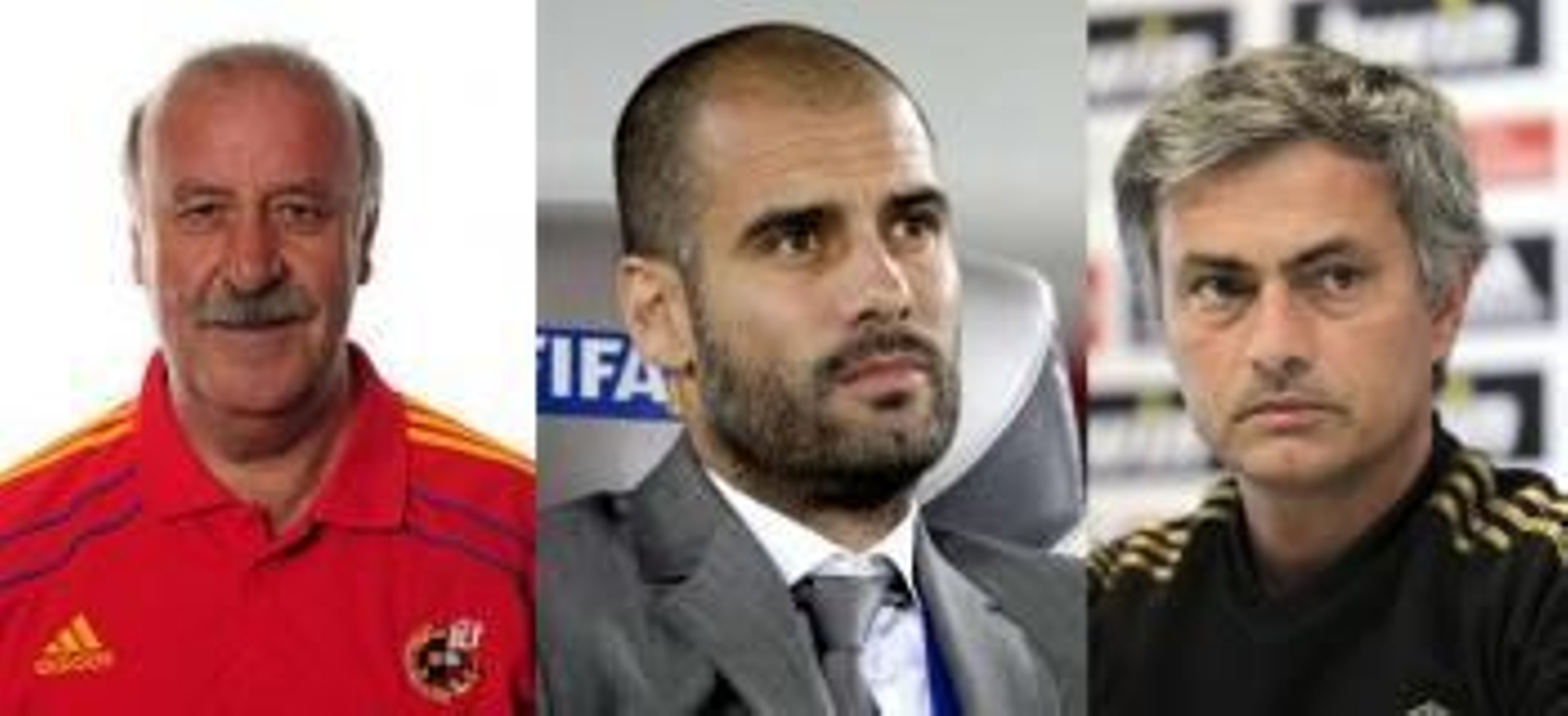 Del Bosque, Guardiola y Mourinho