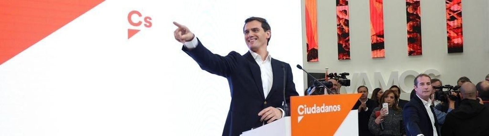 El presidente de Ciudadanos, Albert Rivera, durante su comparecencia