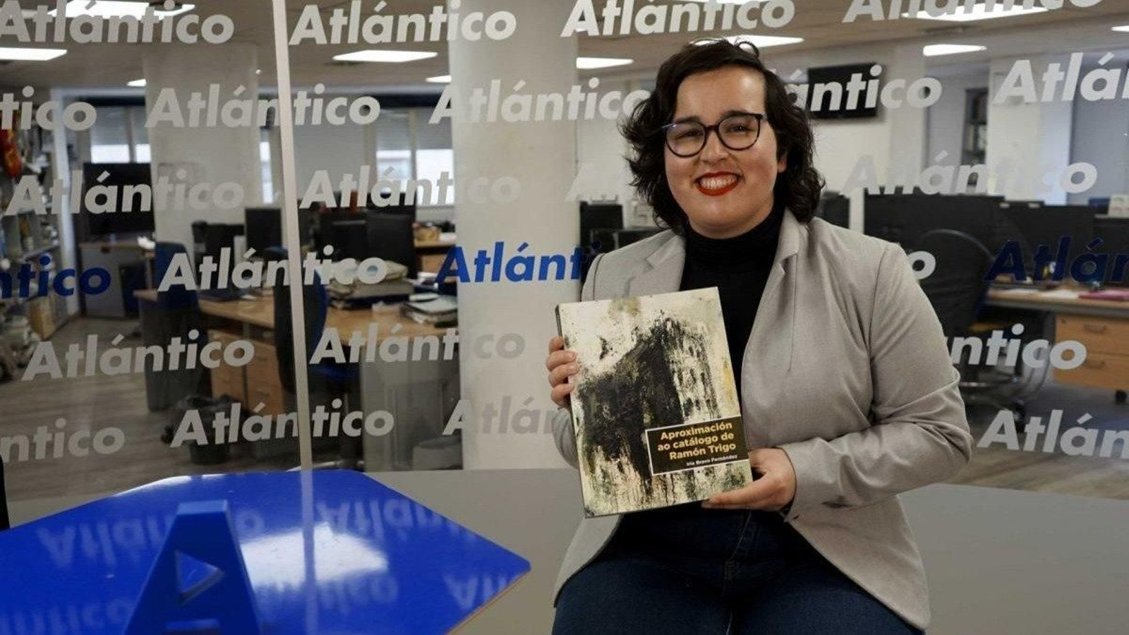 Iria Bravo, en el set de Atlántico TV.