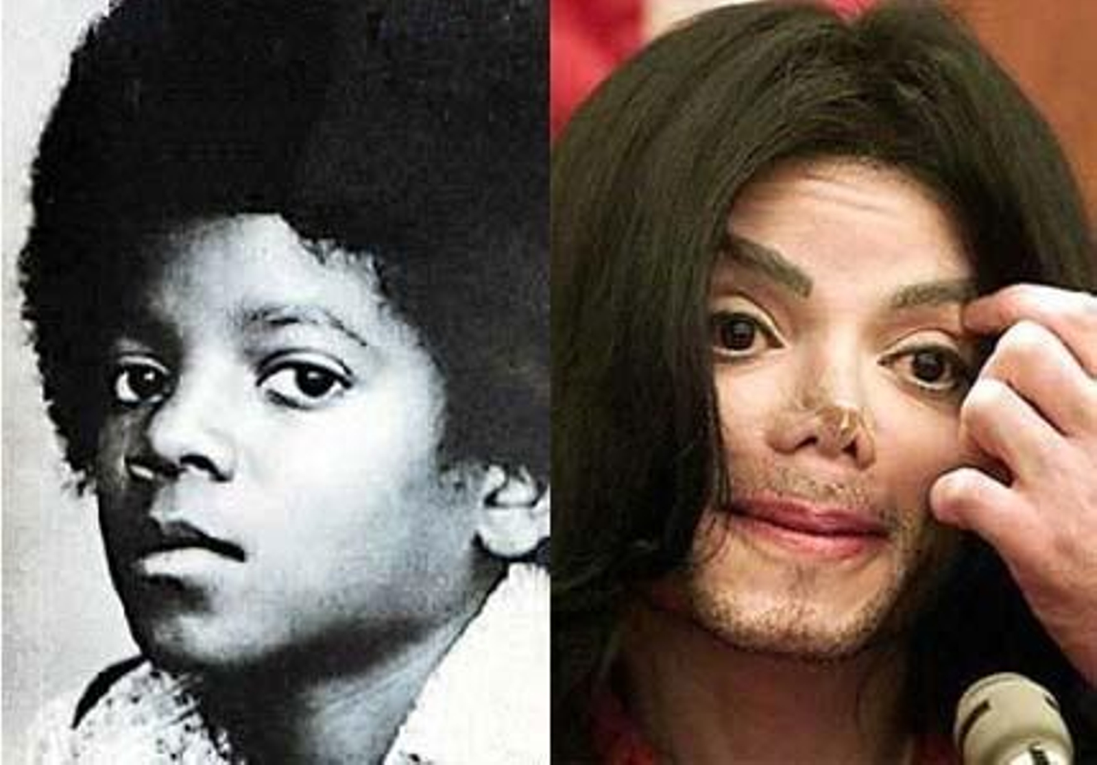 Michael Jackson, de niño y al final de su carrera.