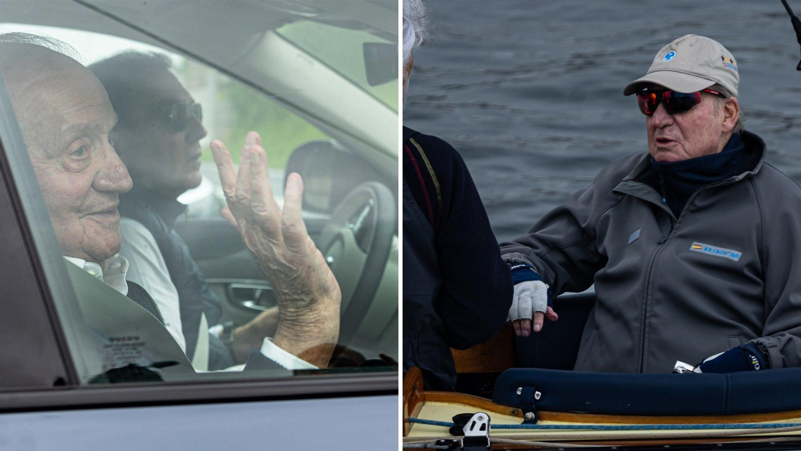 Juan Carlos I se despide tras una jornada de regatas. // EP