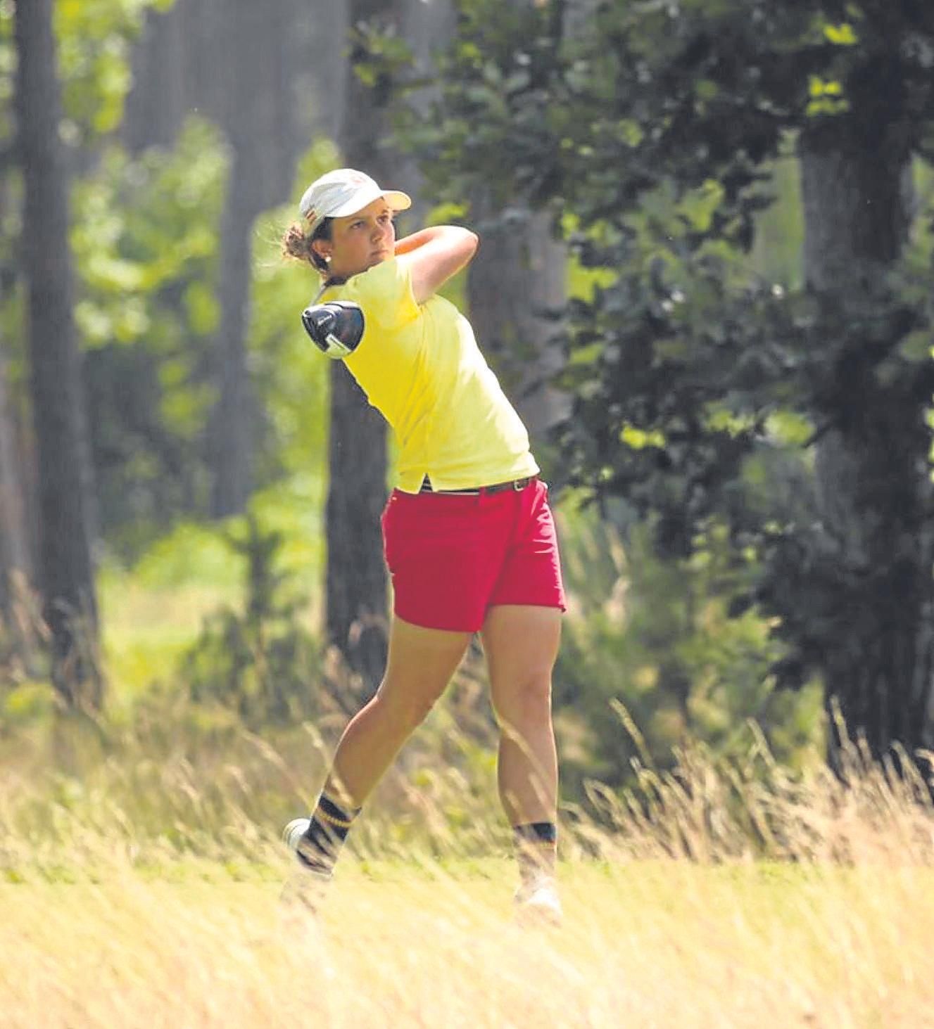 La viguesa Marta García Llorca, tras realizar un swing en uno de los campeonatos celebrados este año.
