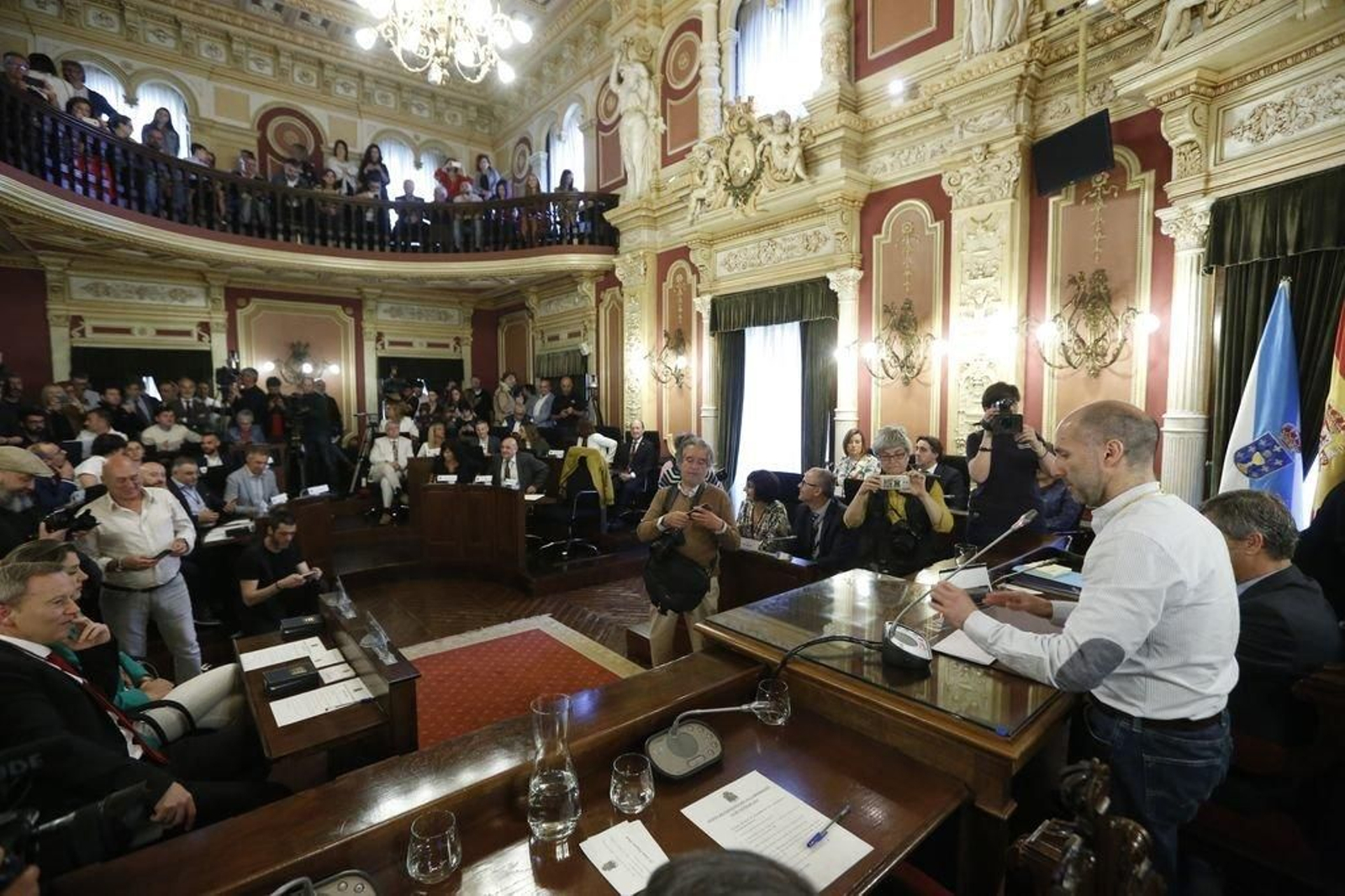 Gonzalo Pérez Jácome, durante su discurso tras ser proclamado alcalde de Ourense.