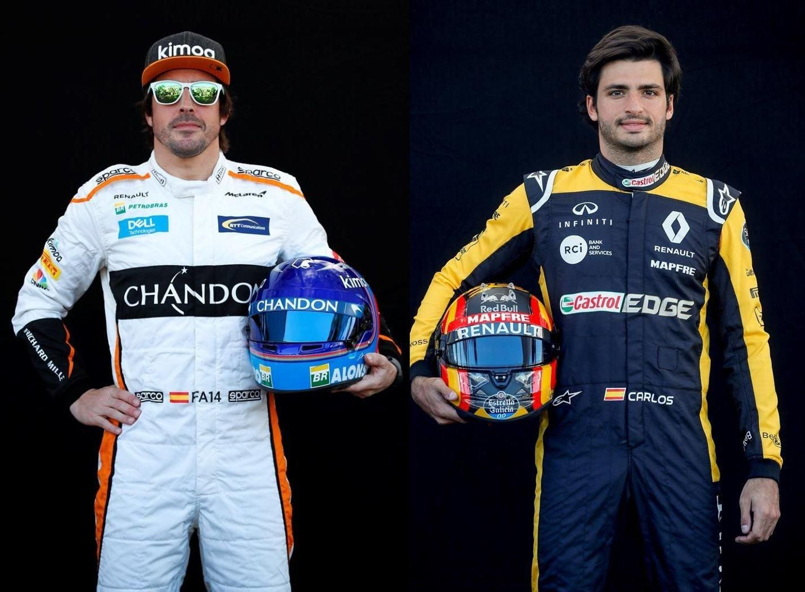 Los españoles Fernando Alonso y Carlos Sainz