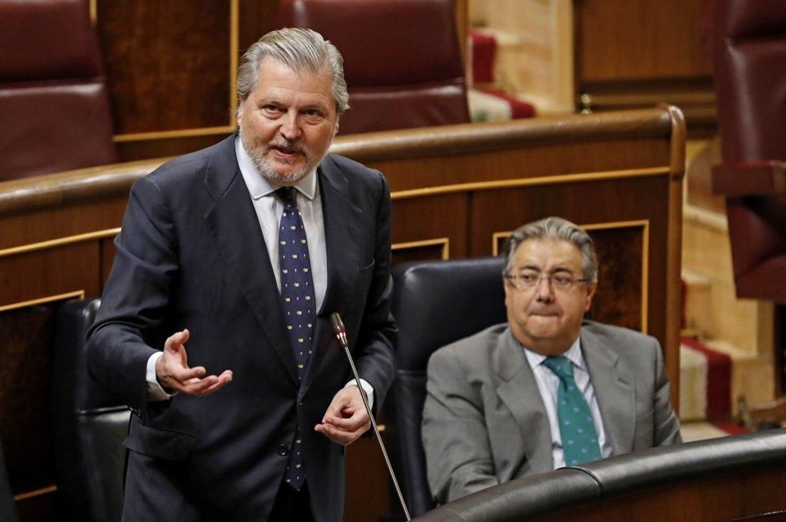 El ministro Íñigo Méndez de Vigo, durante su intervención ayer en el pleno del Congreso de los Diputados.