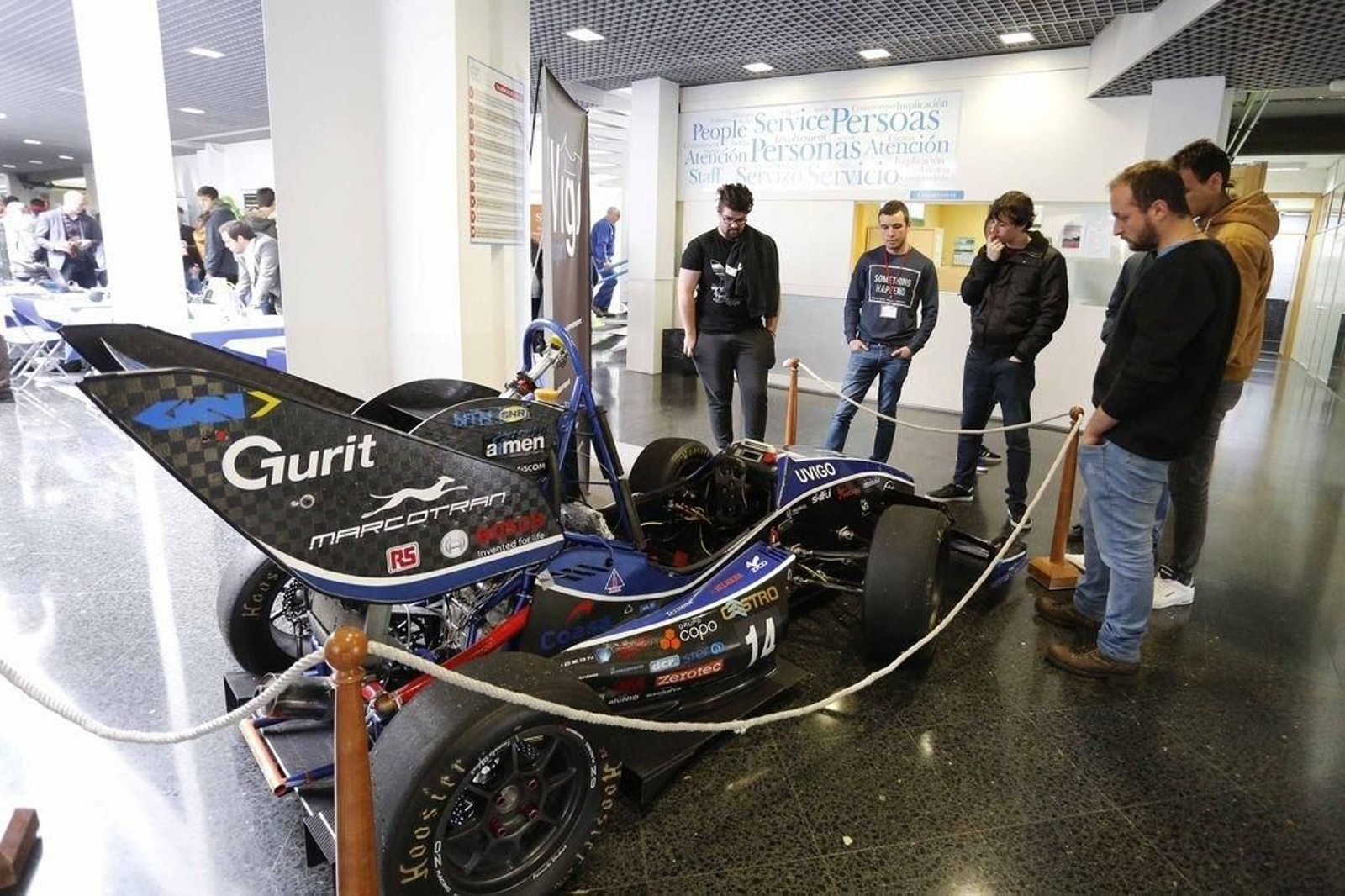 El monoplaza de la escudería universitaria, en las jornadas.