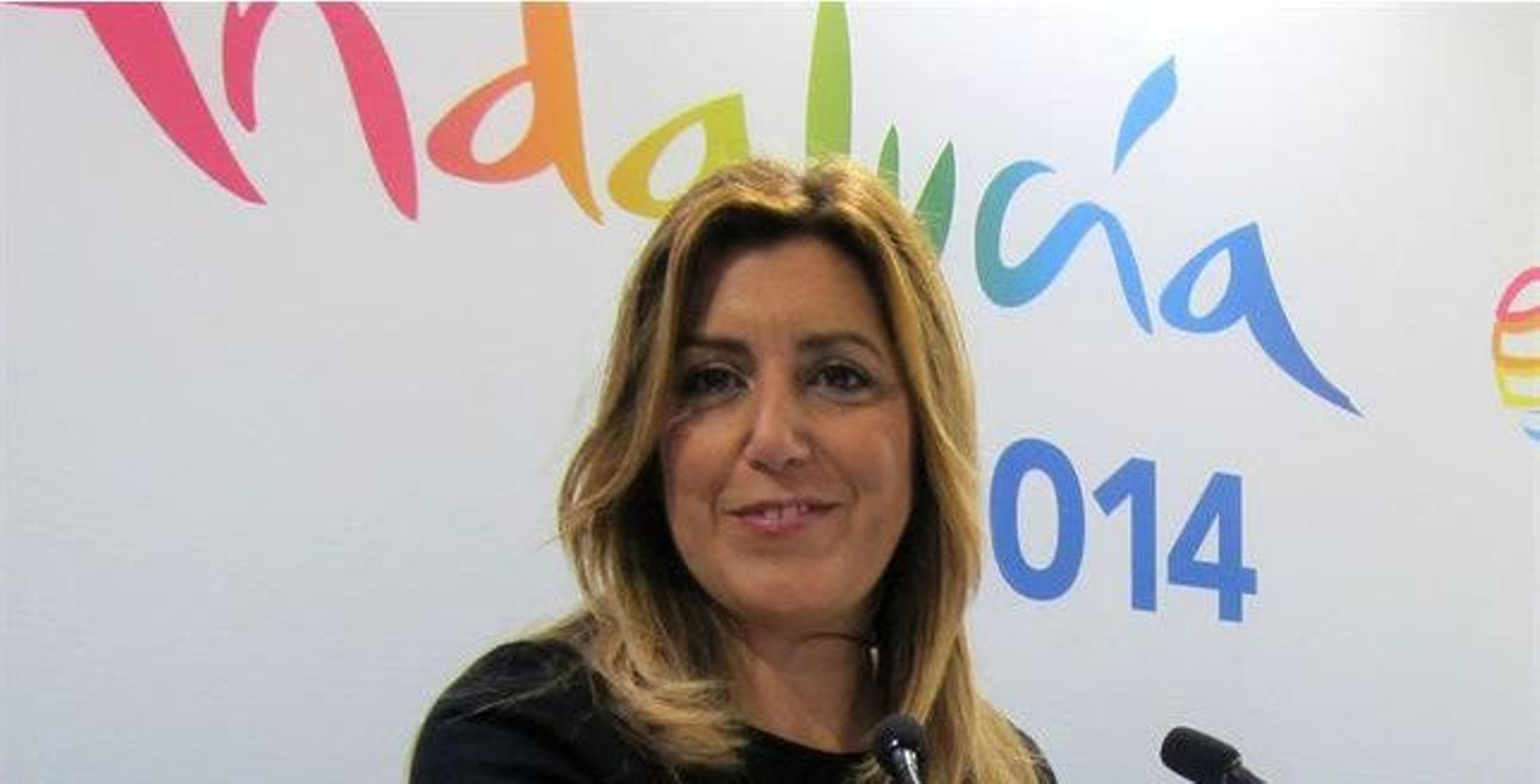 La presidenta andaluza, Susana Díaz, durante la presentación del stand de Andalucía en la "World Travel Market"