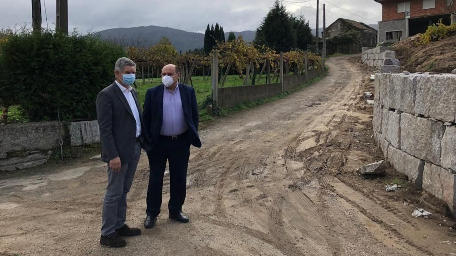 Horacio Gil y Santos Héctos, ayer en Arbo.