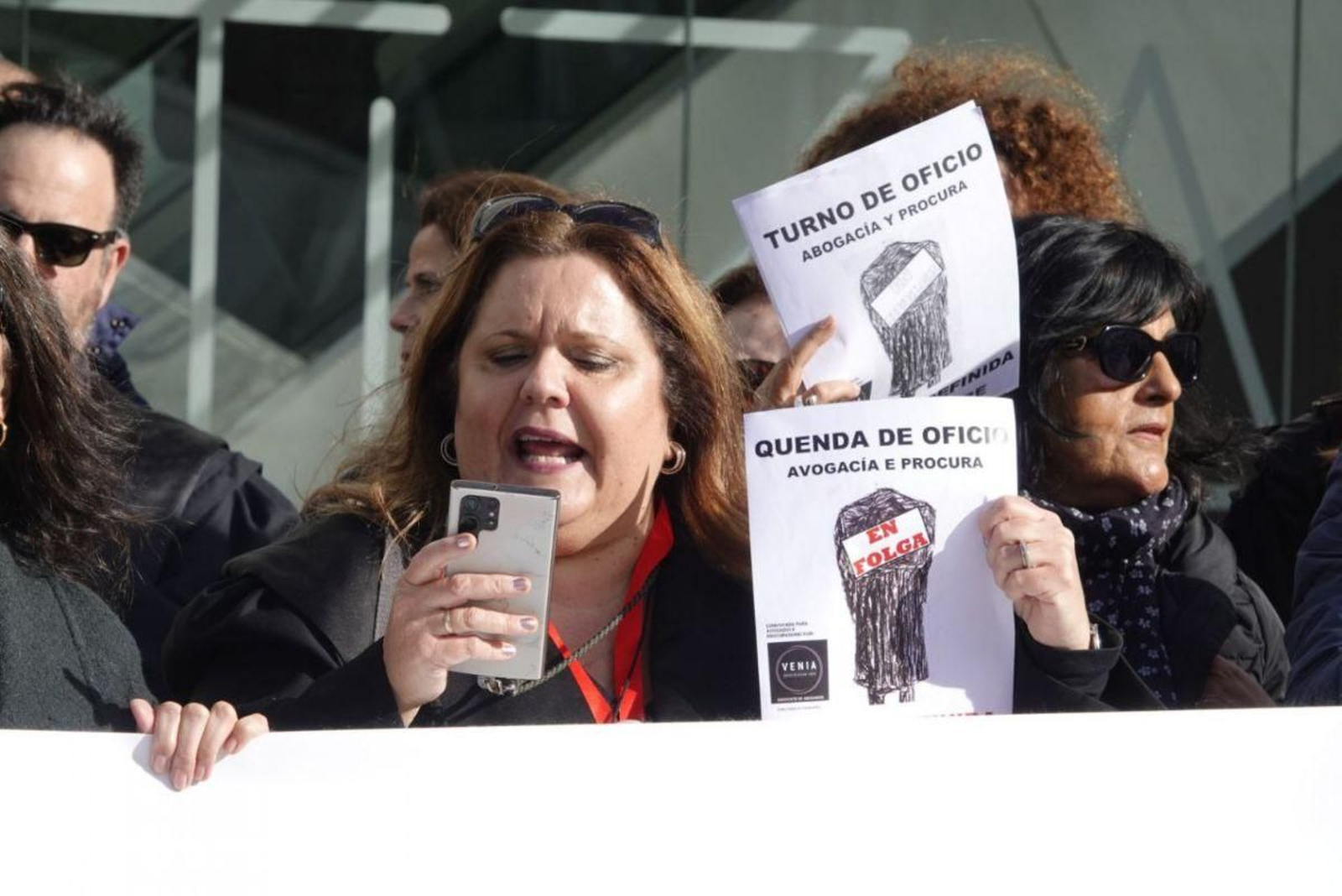 Momento de la concentración la semana pasada en Vigo.