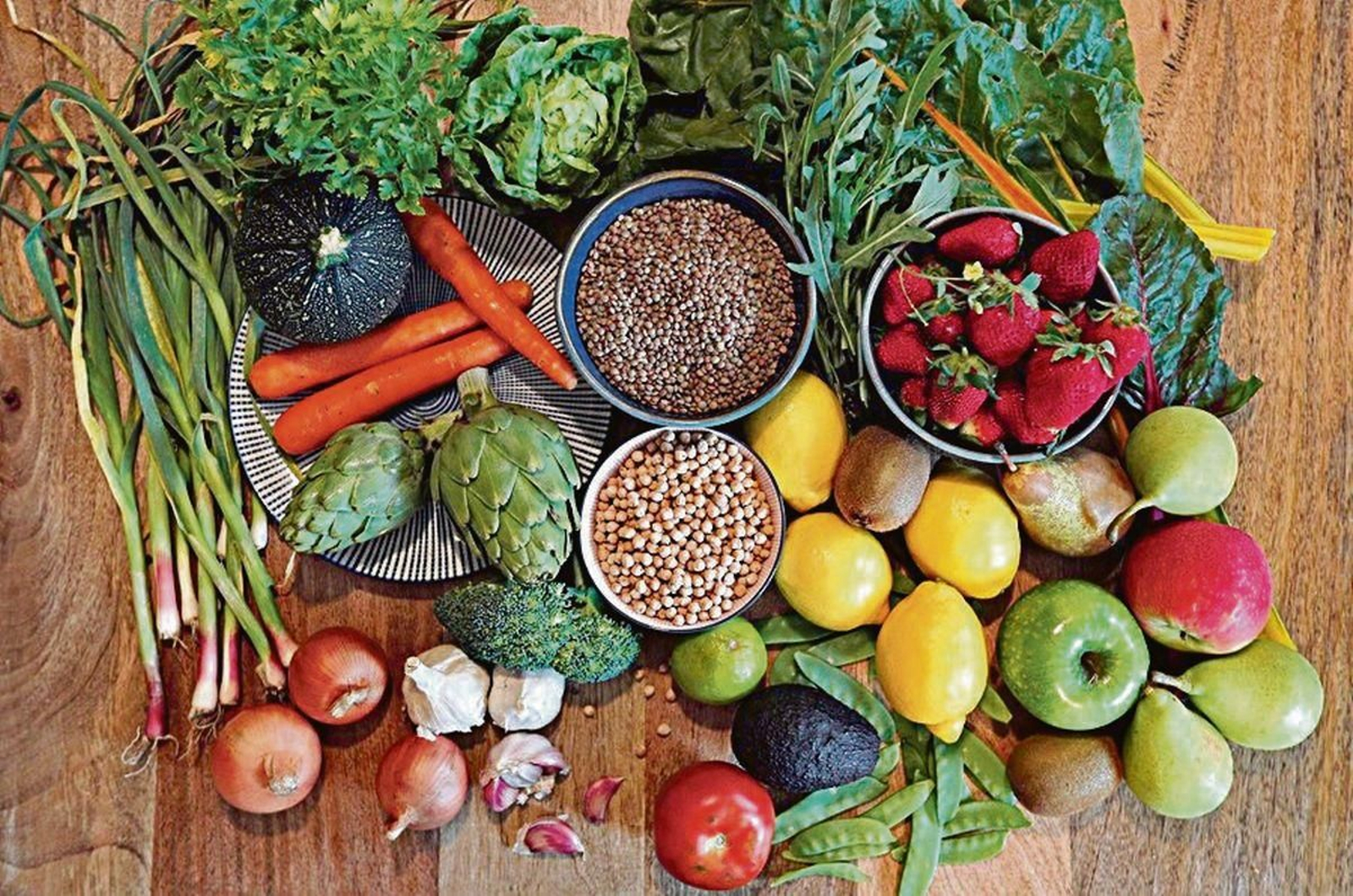 Algunos productos que conforman la dieta mediterránea.