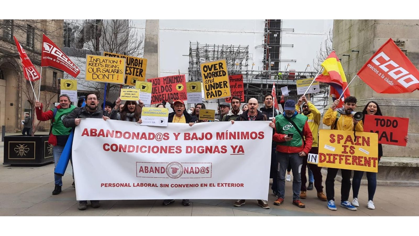 Concentración de protesta en Manchester