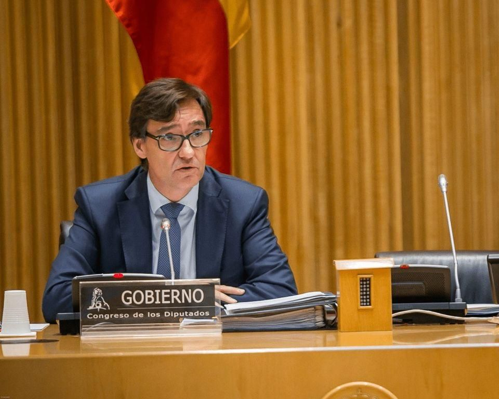 El ministro de Sanidad, Salvador Illa, en el Congreso de los Diputados.