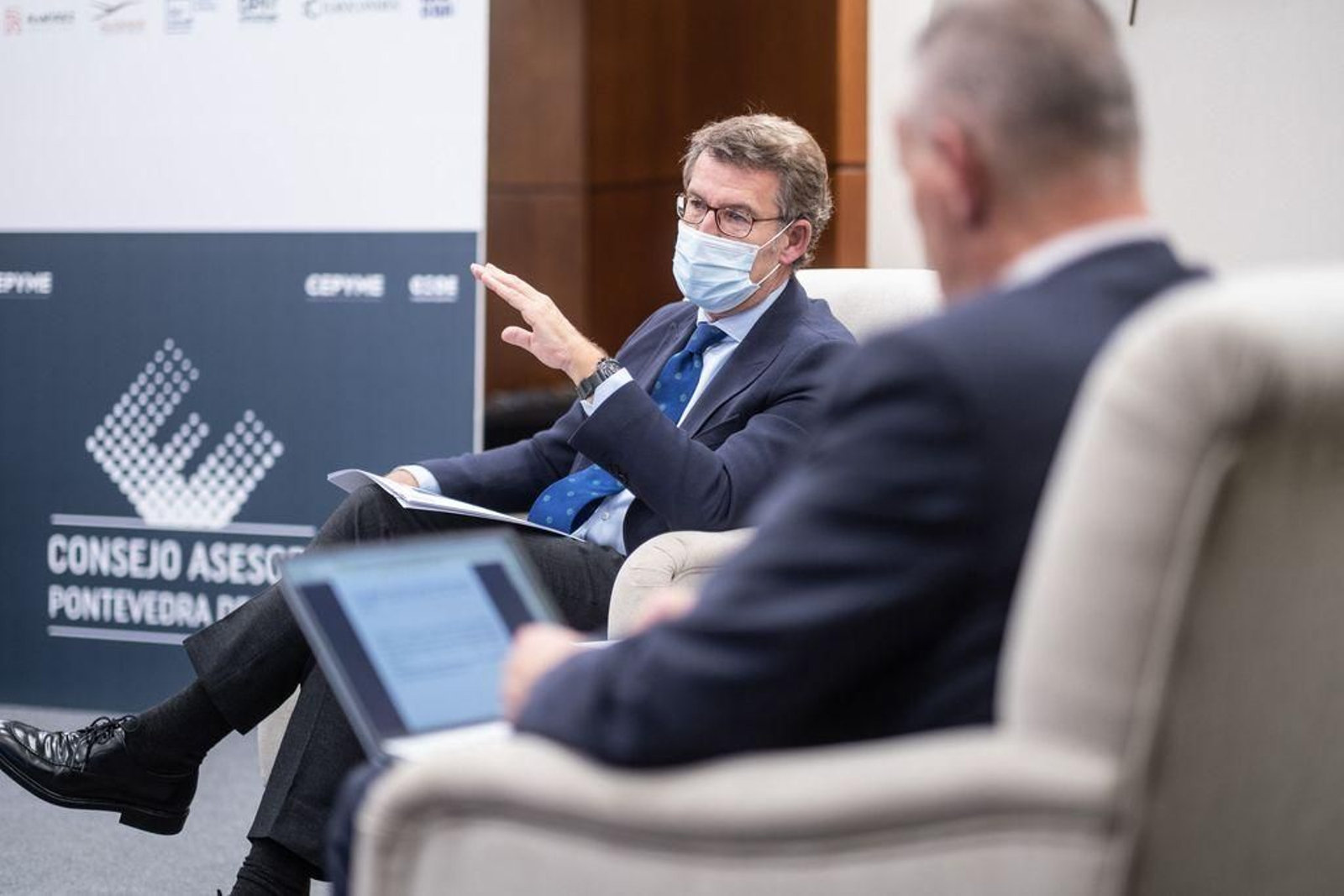 El presidente de la Xunta participó ayer en un encuentro con empresarios organizado por la CEP en Vigo.