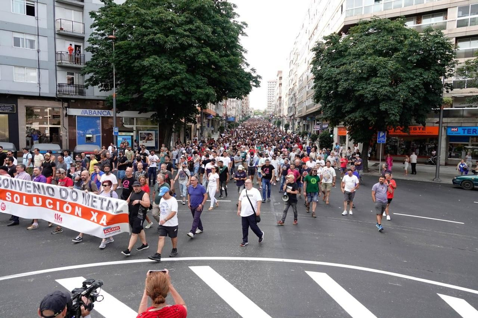 Cuarta jornada de la huelga del metal en Vigo.