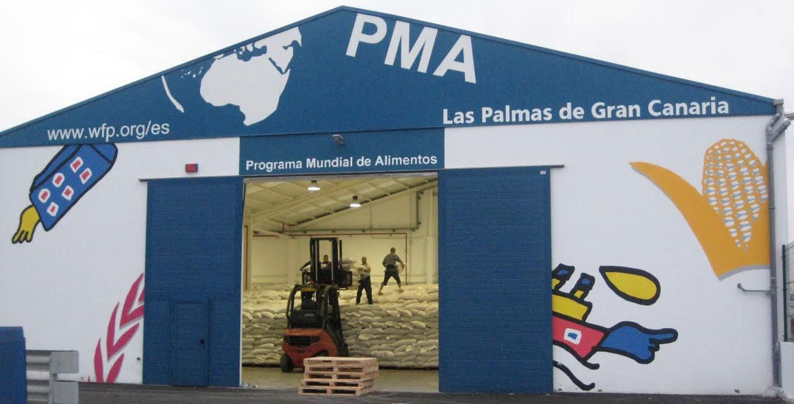 Base logística de la ONU en el Aeropuerto de Gando para la distribución de alimentos en África