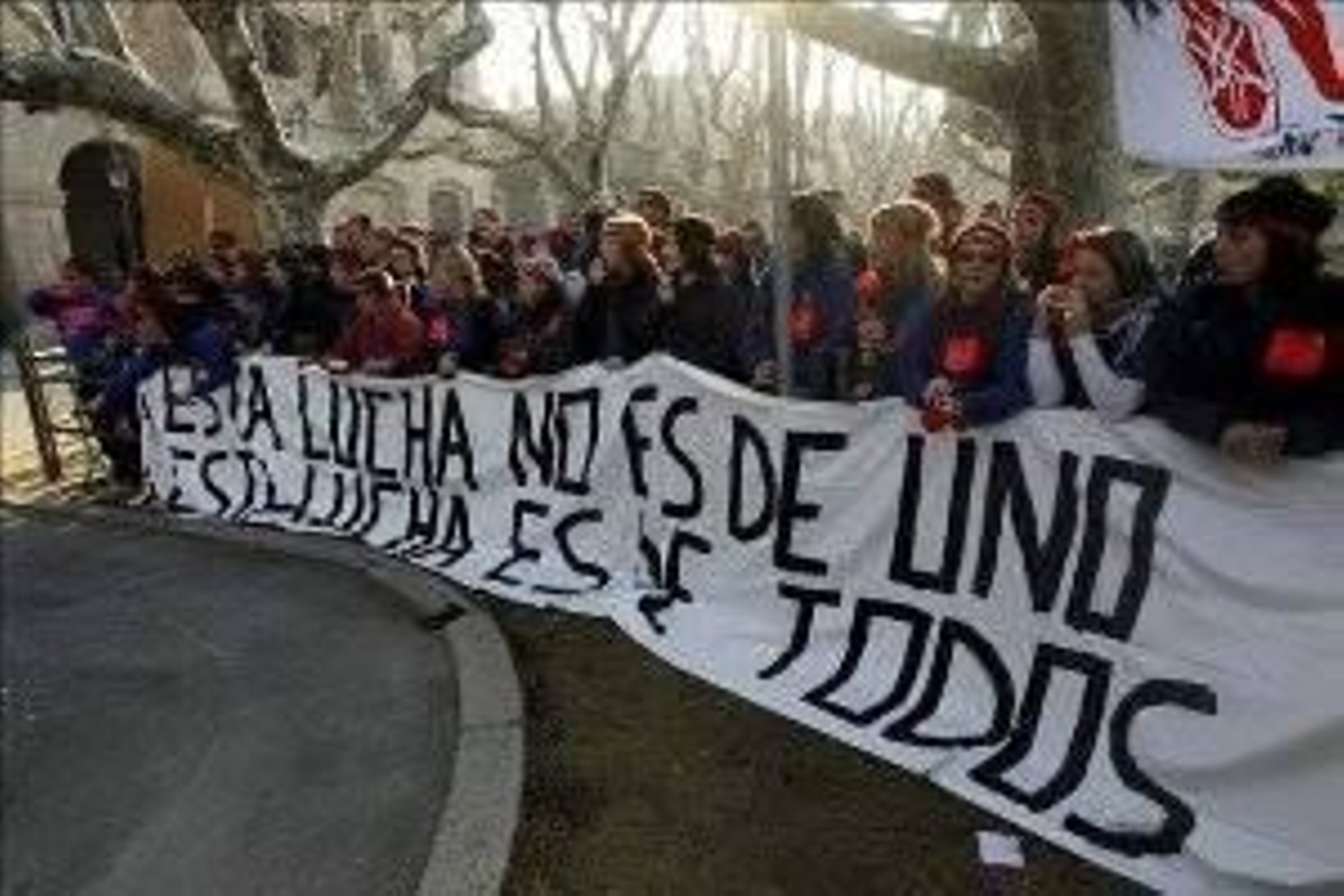 Foto de archivo de los trabajadores de Yamaha, durante una manifestación.
