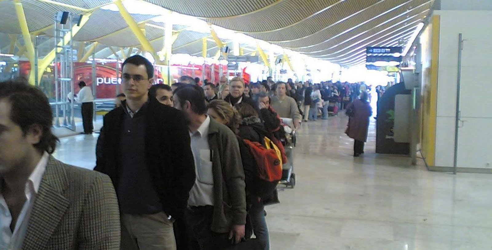 Colas en el aeropuerto de Barajas.