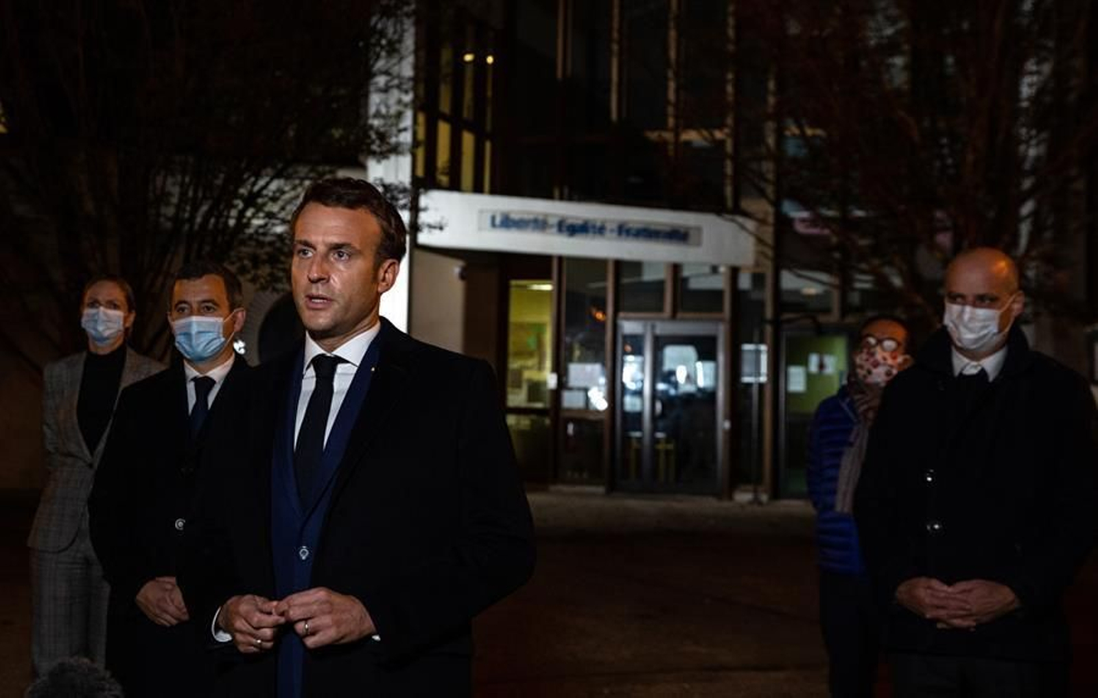 El presidente francés Emmanuel Macron en la localidad de Éragny,