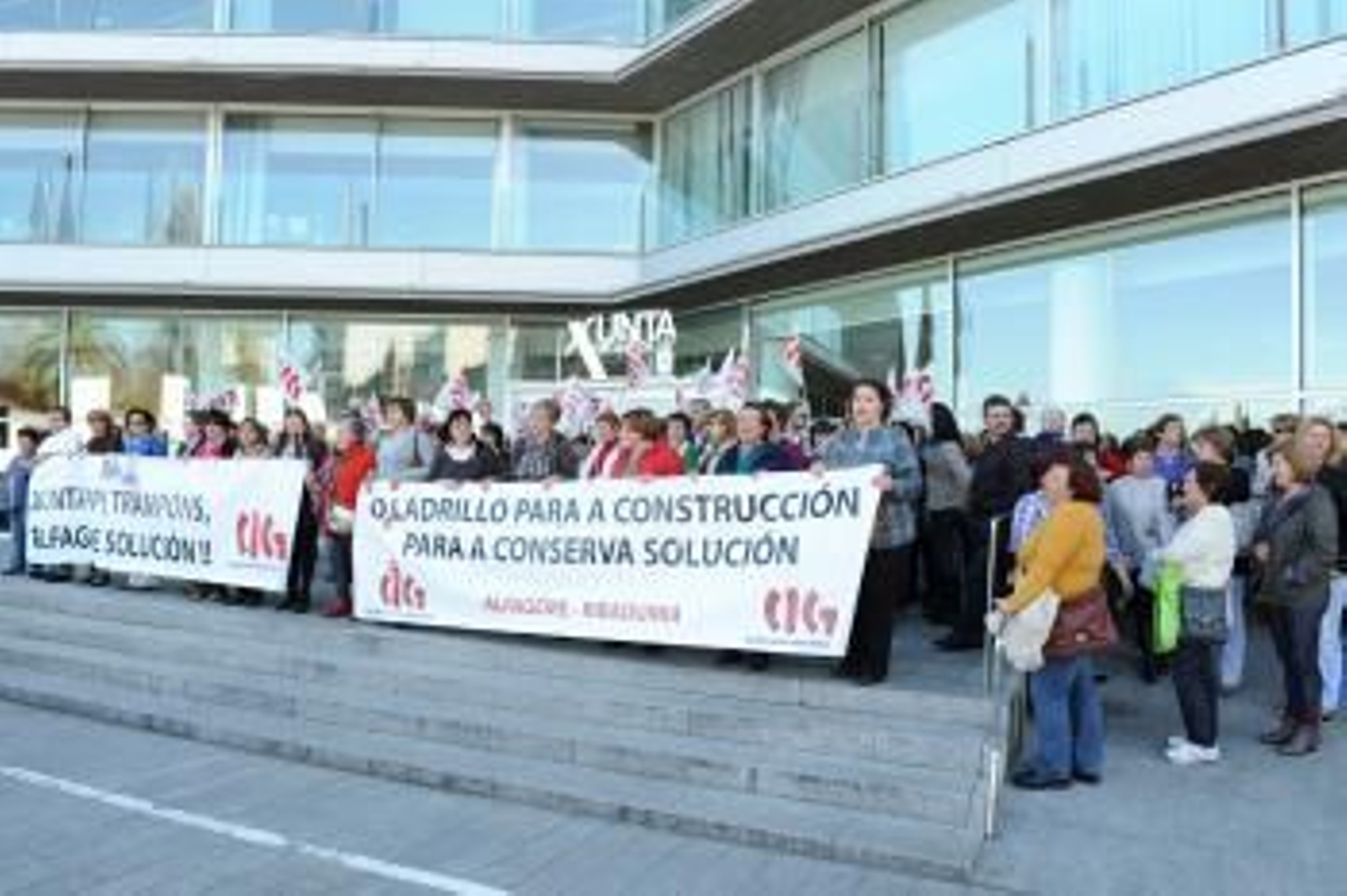 Una de las numerosas protestas de las trabajadoras de la conservera viguesa.