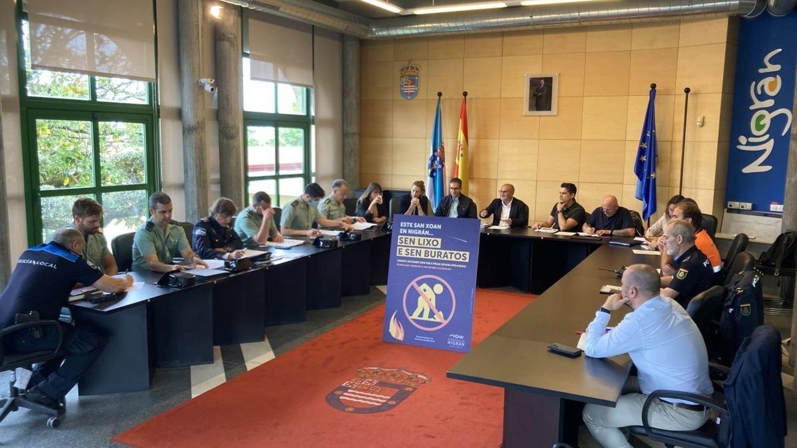 Imagen de la reunión de la Junta Local de Seguridad celebrada ayer.