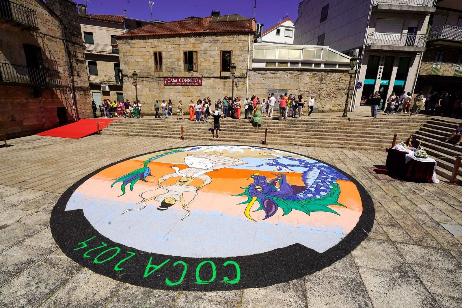Alfombras florales en la Festa da Coca de Redondela 2024.