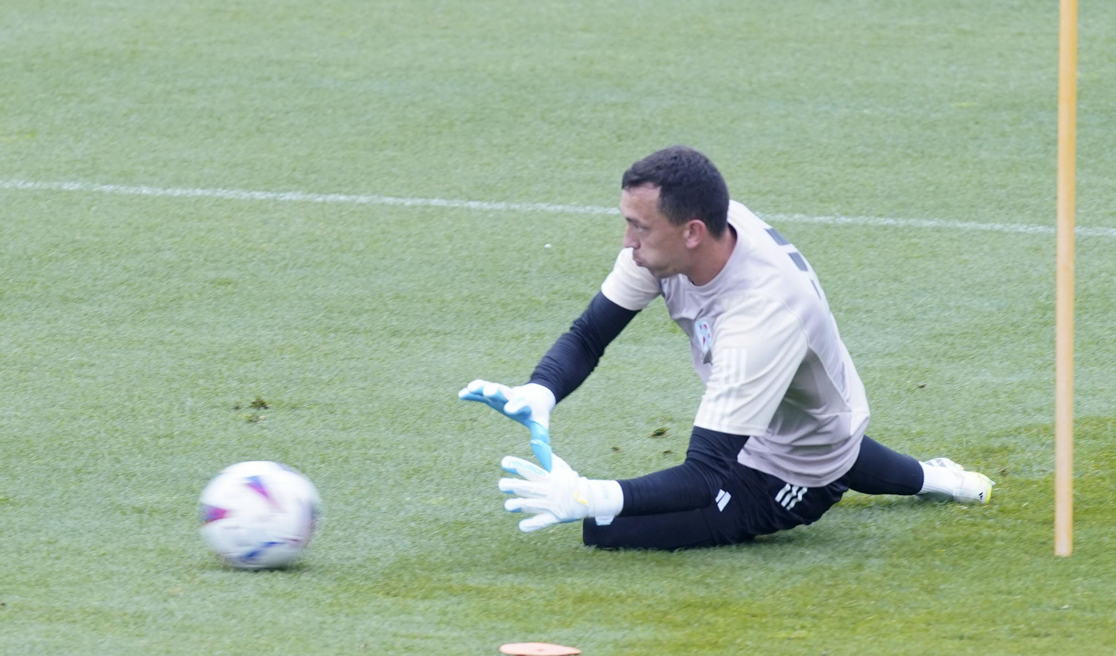 Agustín Marchesín en el entrenamiento del Celta en Mos.