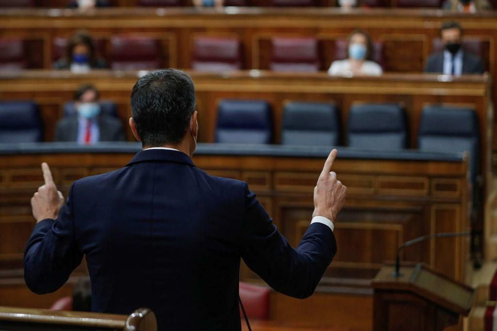 Sánchez, dirigiéndose a Pablo Casado en una de las replicas en el debate en el Congreso.