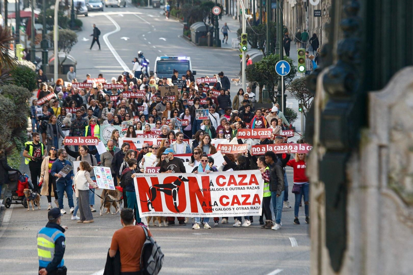 Manifestación en Vigo por los derechos de los animales.