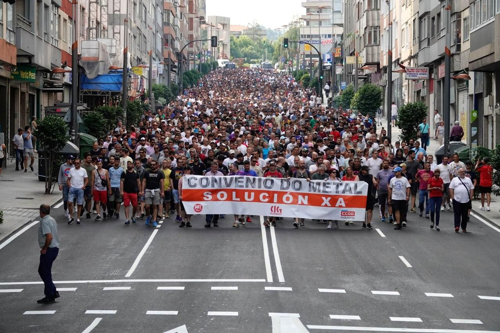 Cuarta jornada de la huelga del metal en Vigo.