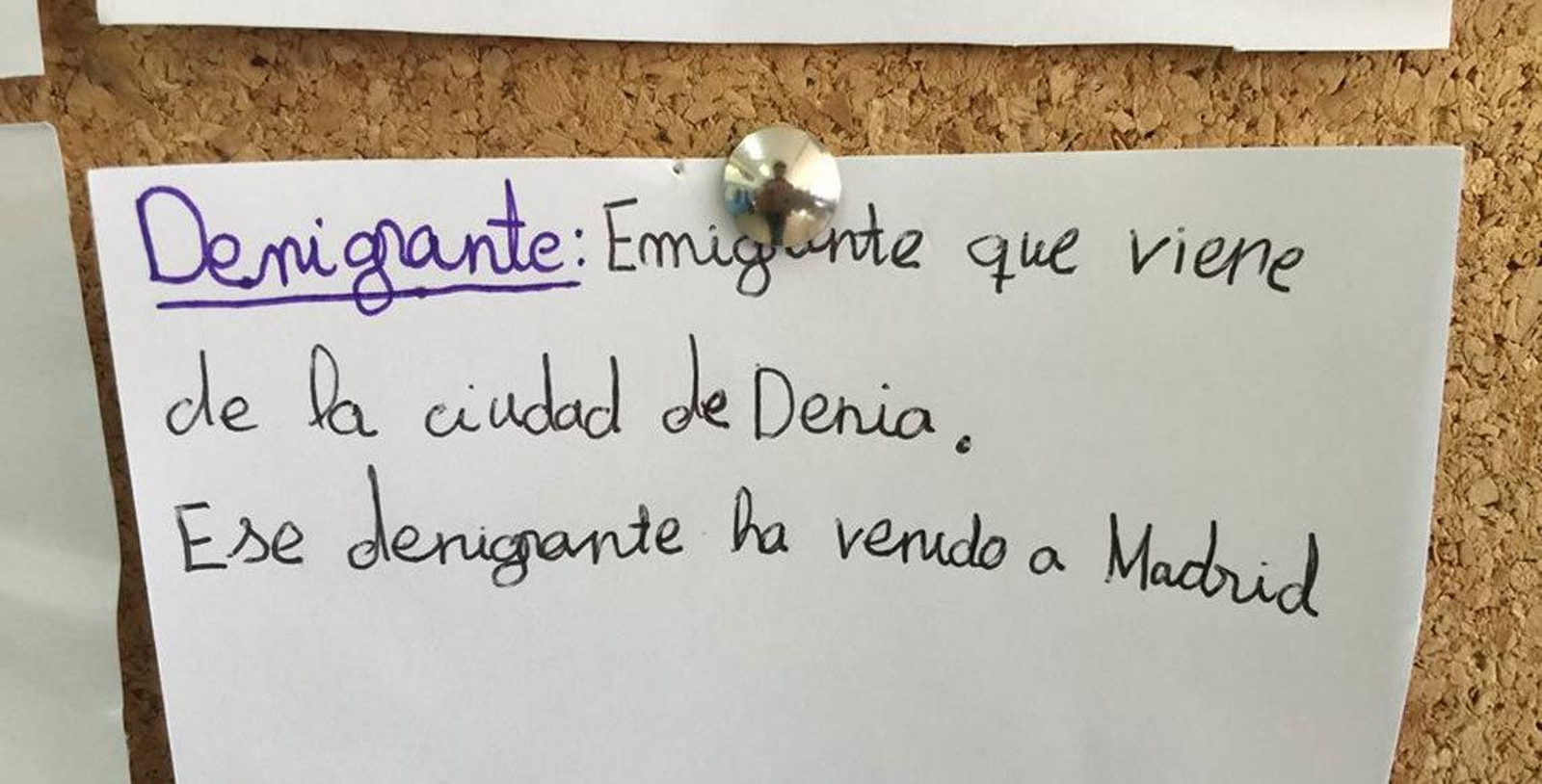 Una de las definiciones realizadas por los alumnos de 5º del Colegio Puerta de Sancho, en Zaragoza.