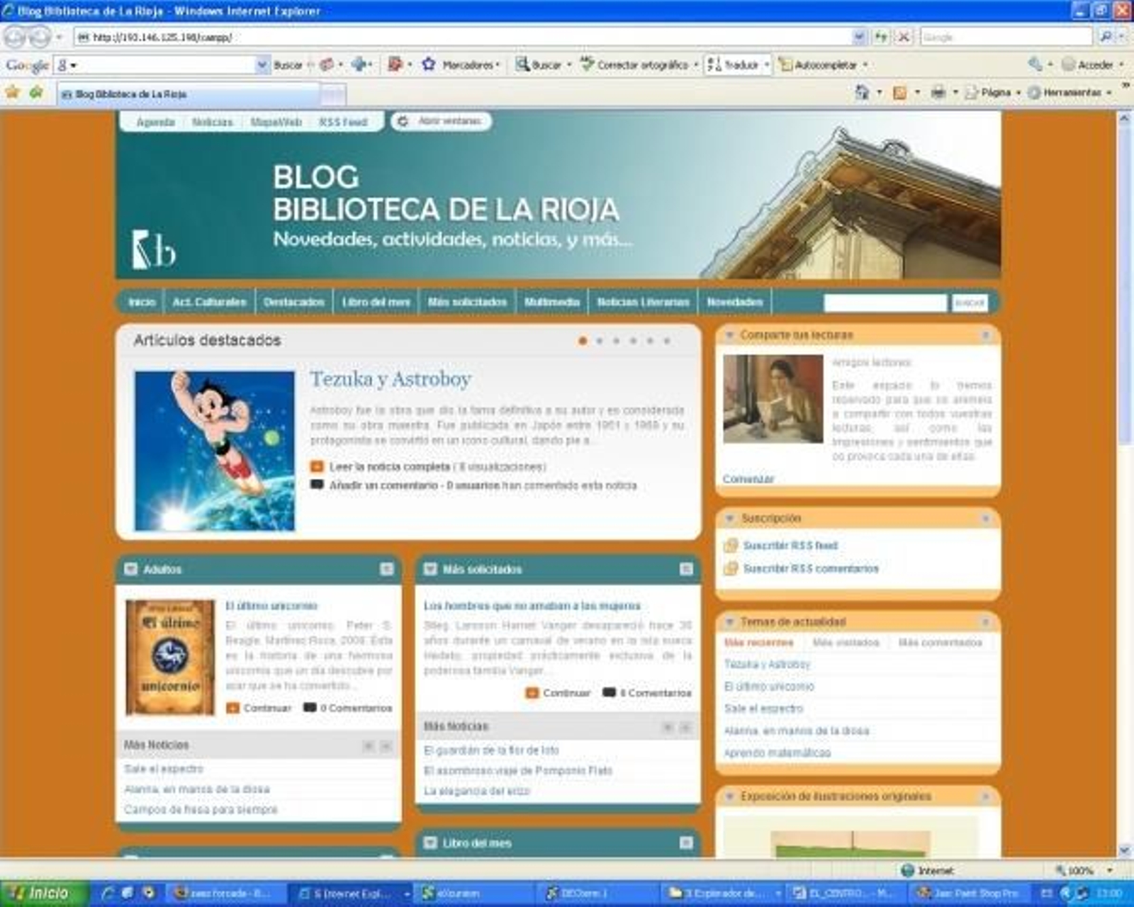 El blog de la Biblioteca de La Rioja.