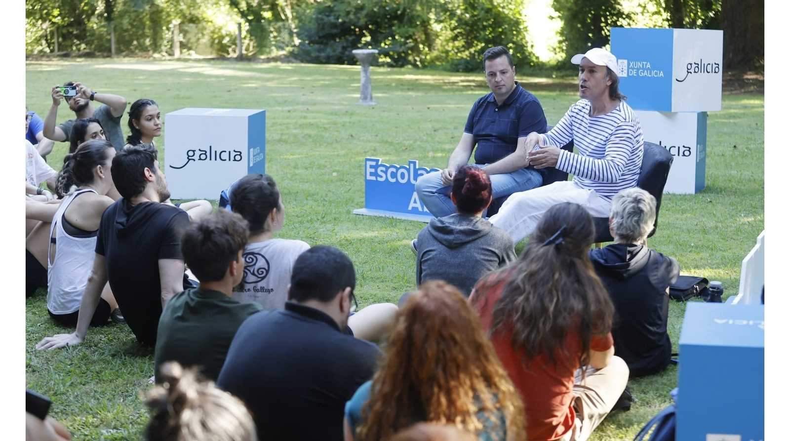 Imagen de la máster class del gaitero vigués Carlos Núñez