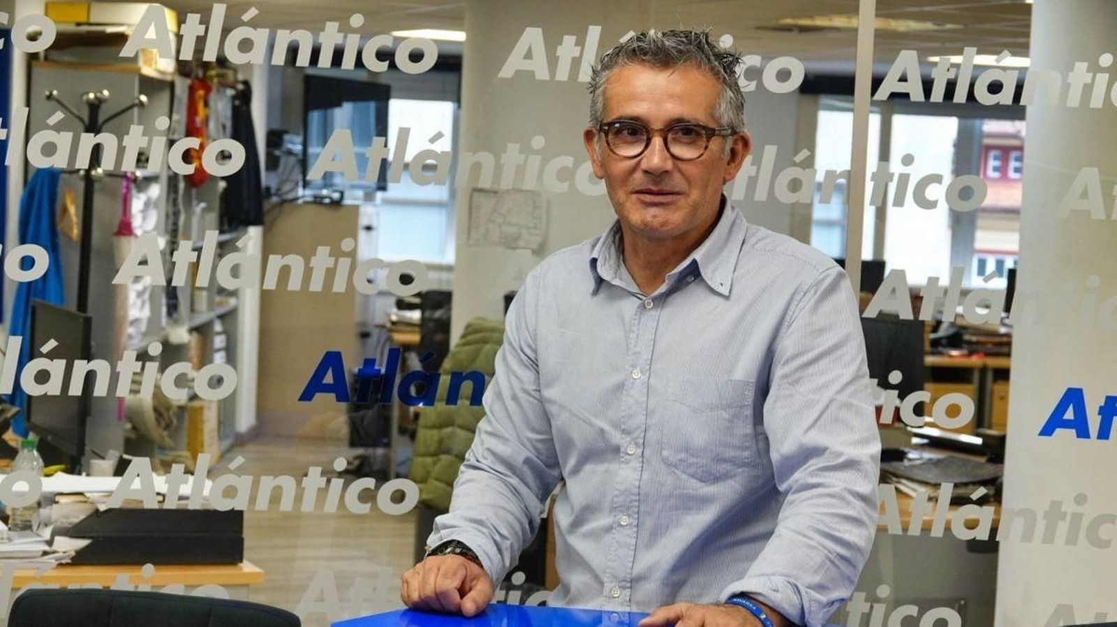 Fernando Obelleiro, onte na súa visita a Atlántico TV.