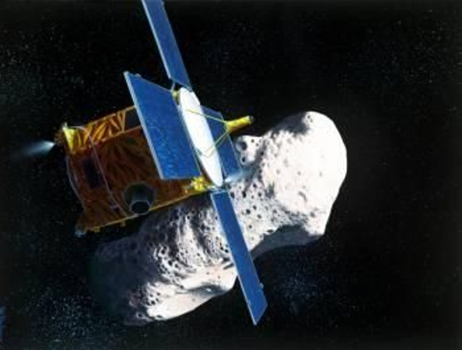 Recreación de la nave espacial 'Near Shoemaker' de la NASA, que aterrizó sobre Eros en el año 2000.