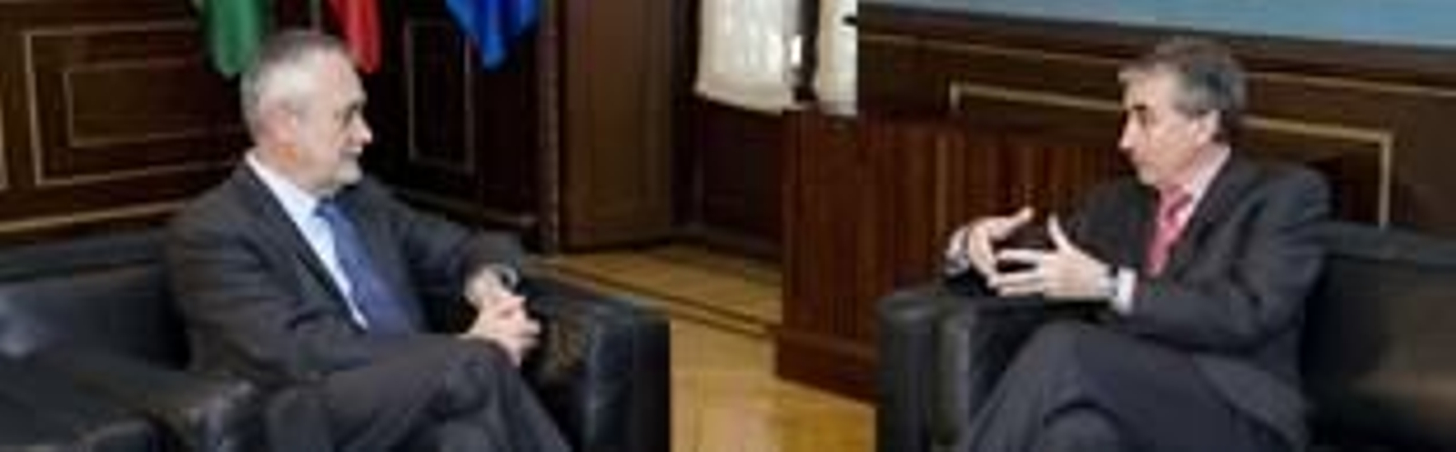Momento de la reunión entre Griñán y Jàugueri,