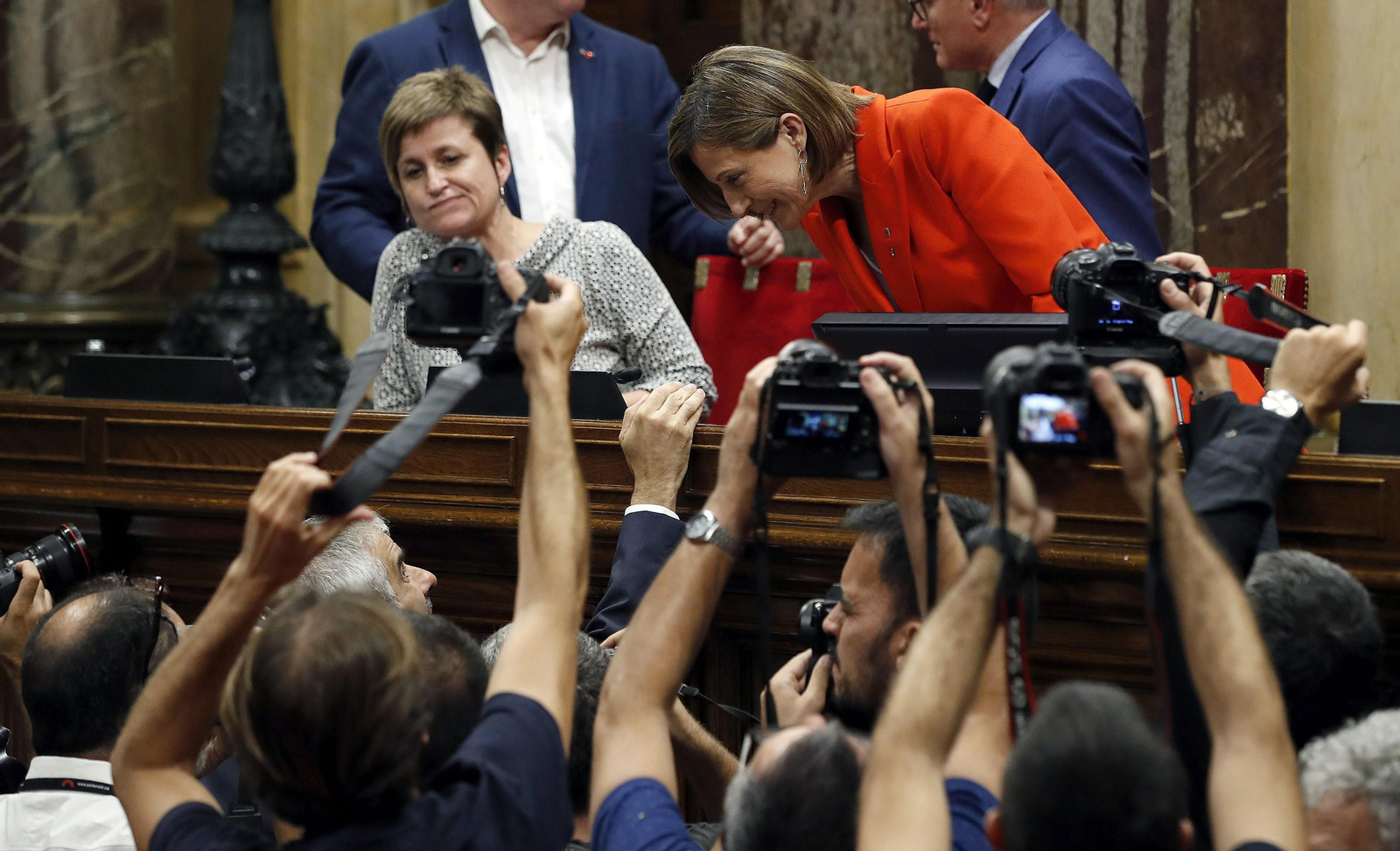 La presidenta del Parlament, Carme Fordacell, antes de la última sesión.