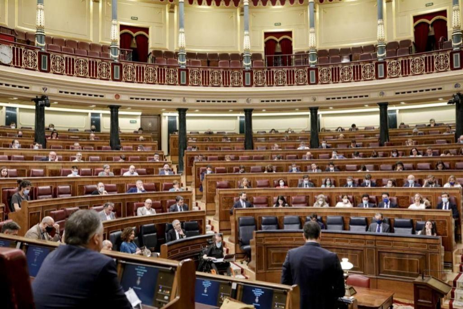 Pedro Sánchez se dirige a los diputados en el Congreso.